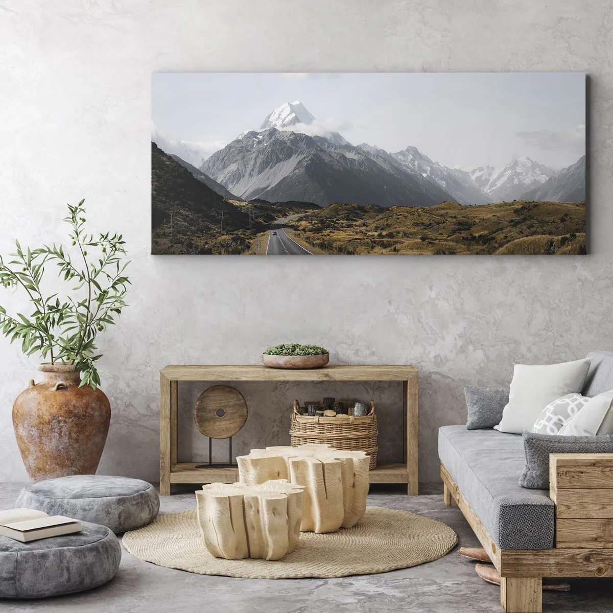 Canvas picture - Road to the Heart of the Mountains - 90x30 cm