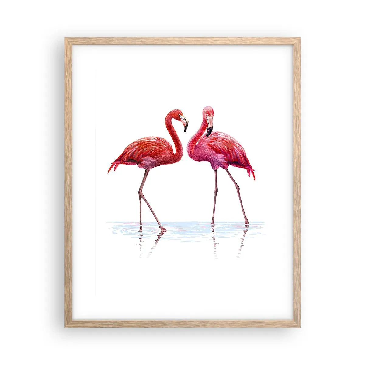 Poster in light oak frame - Pink Rendezvous - 40x50 cm