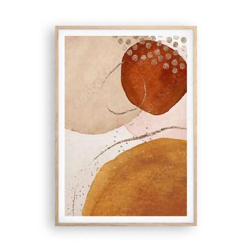 Poster in light oak frame - Roundness and Movement - 70x100 cm