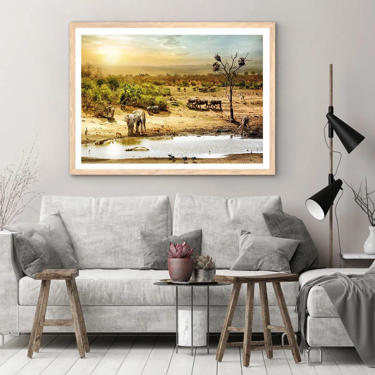 Poster in light oak frame - There Is a River that Flows from Eden - 91x61 cm