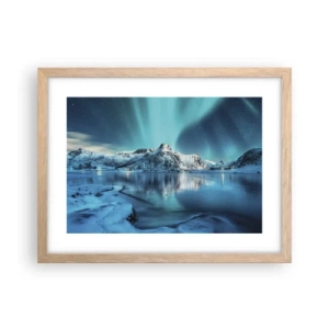 Poster in light oak frame - The Night of Light - 40x30 cm