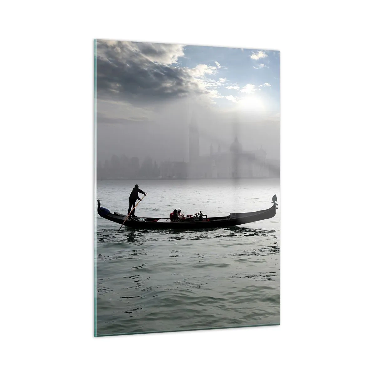 Glass picture - Fairytale City from Water and Fog - 50x70 cm