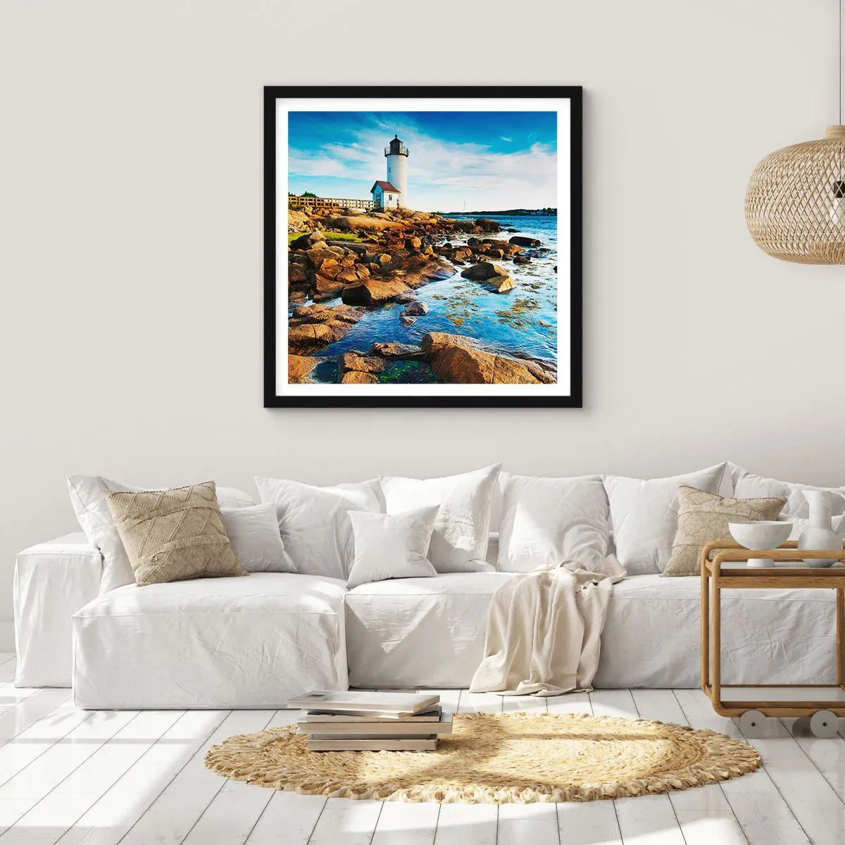 Poster in black frame - Be Home Safe, I Am Waiting - 50x50 cm