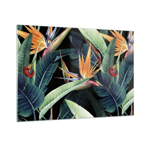 Glass picture - Flaming Flowers of the Tropics - 100x70 cm