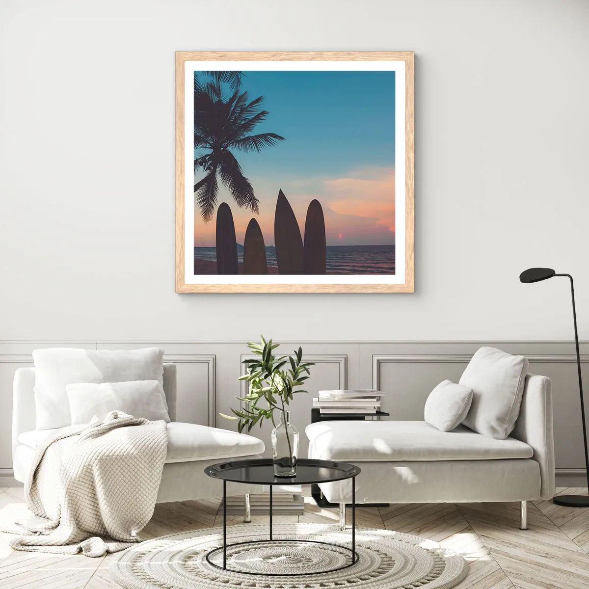 Poster in light oak frame - Tomorrow Will Be Fun Too - 50x50 cm