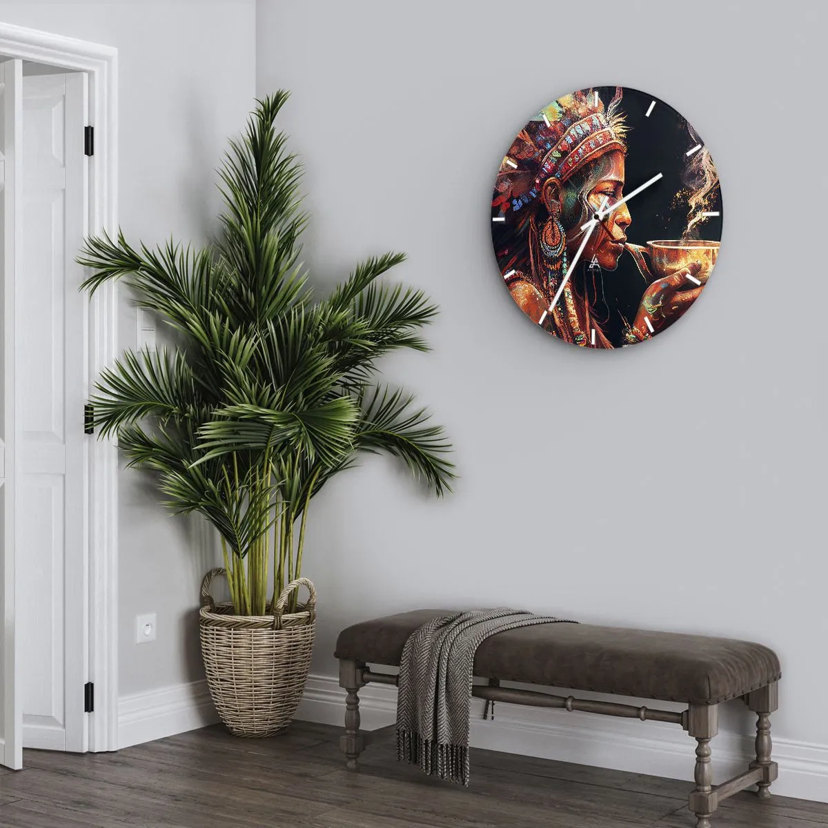 Wall clock - Clock on glass - Magical Ritual - 40x40 cm