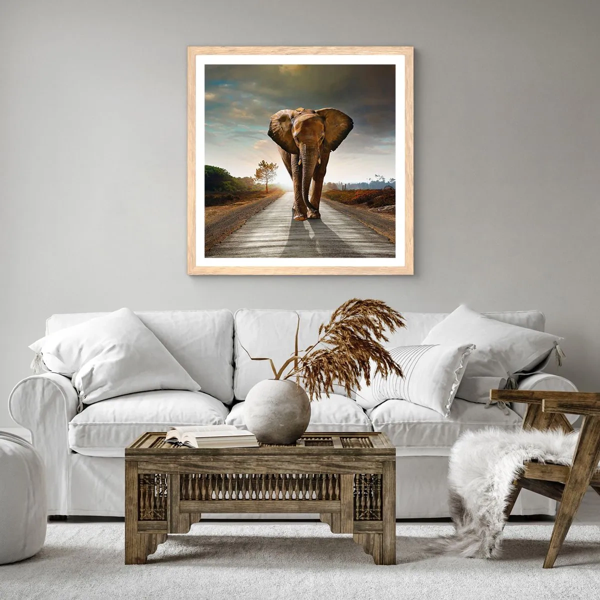 Poster in light oak frame - Not in a China Shop - 40x40 cm