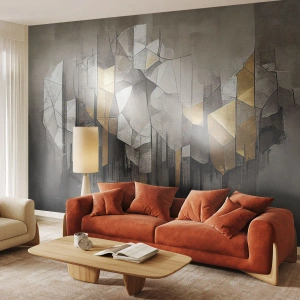 Photo Wallpaper Premium Canvas - Composition of Ice and Light - Abstraction, Piece, Art Deco - 500x350 cm