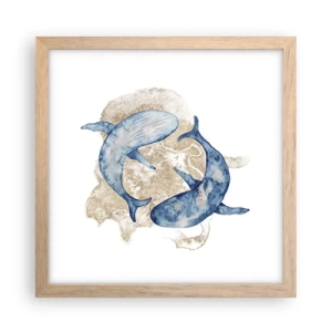 Poster in light oak frame - Frendship or Love? - 30x30 cm