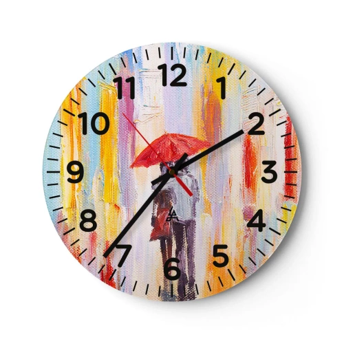 Wall clock - Clock on glass - Let It rain - 30x30 cm