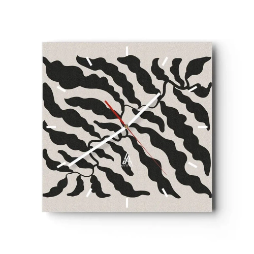 Wall clock - Clock on glass - Nature of a Square - 30x30 cm