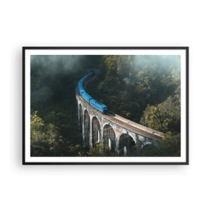 Poster in black frame - Train through Nature - 100x70 cm