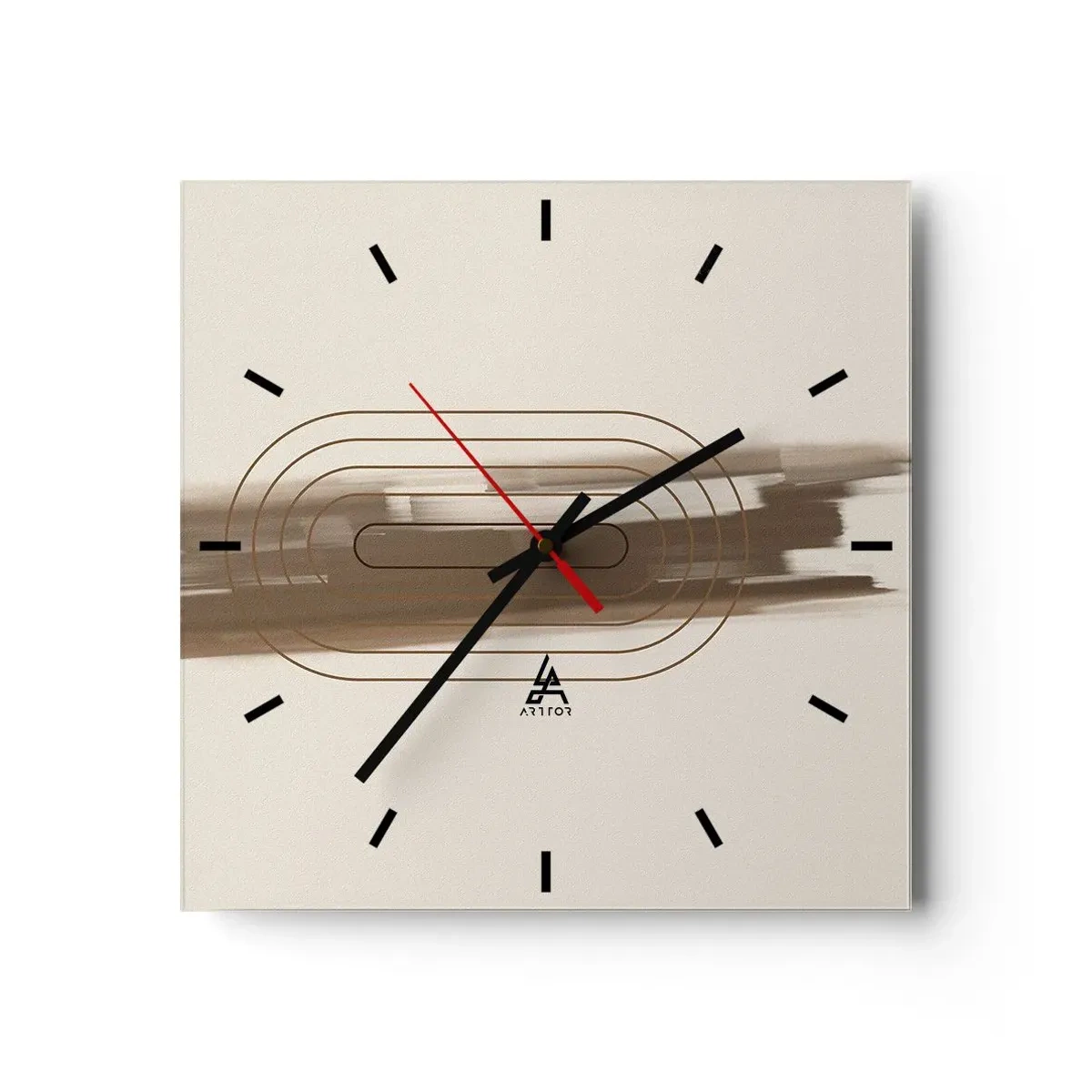Wall clock - Clock on glass - Blast of Grey - 30x30 cm
