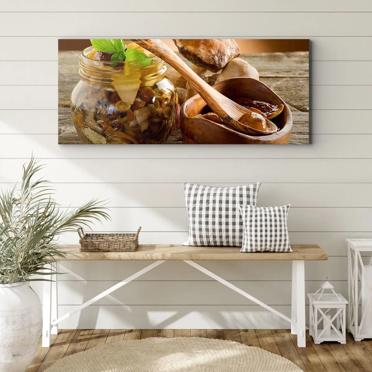 Canvas picture - Boletus Fresh or Salted: Flavour of Autumn - 120x50 cm