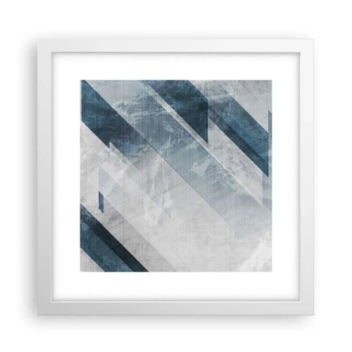 Poster in white frmae - Spacial Composition - Movement of Greys - 30x30 cm