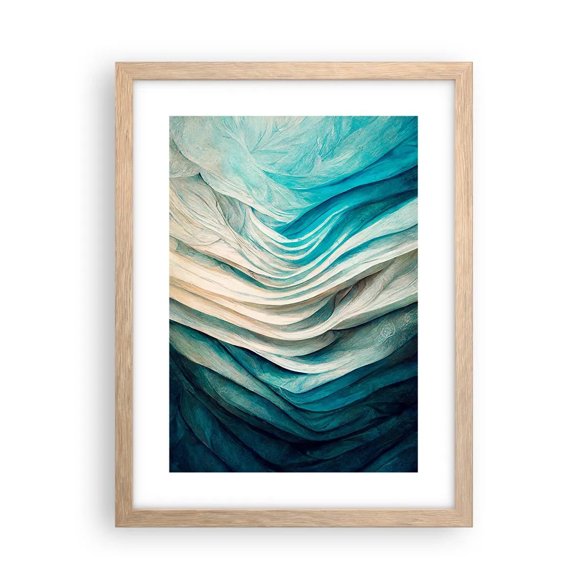 Poster in light oak frame - Blue Insatiability - 30x40 cm