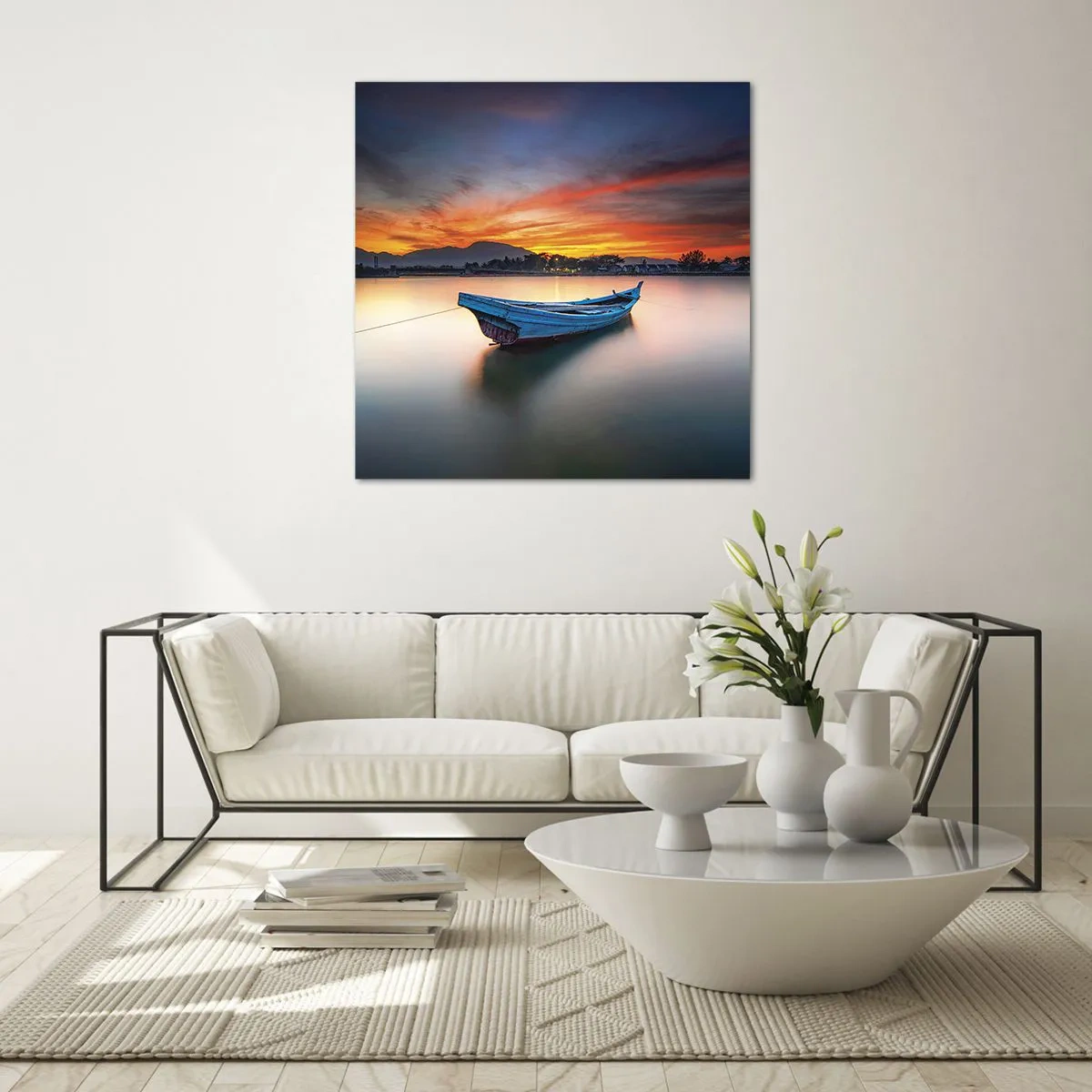 Glass picture - Here Comes a Good Night - 30x30 cm