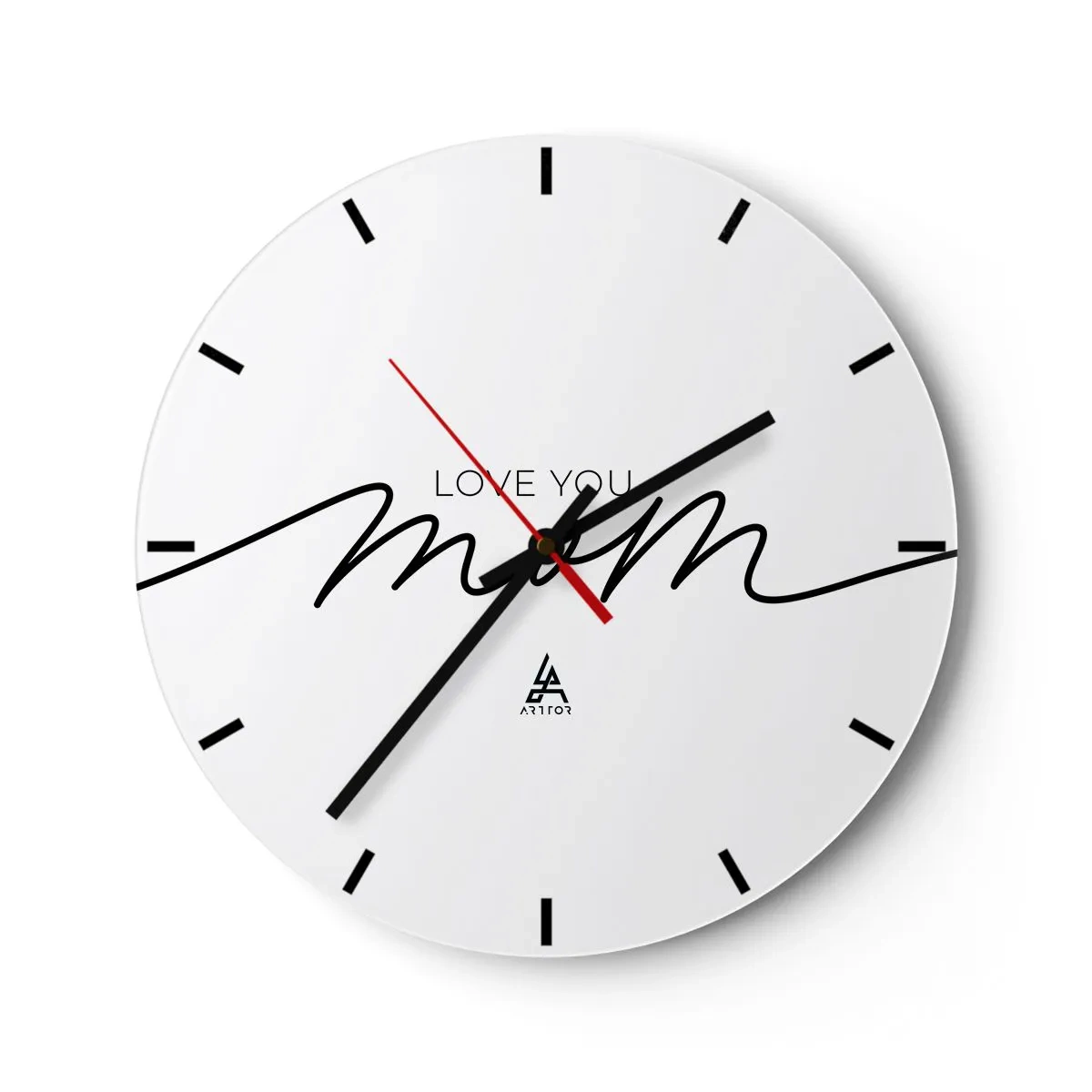 Wall clock - Clock on glass - Great Emotion - 40x40 cm