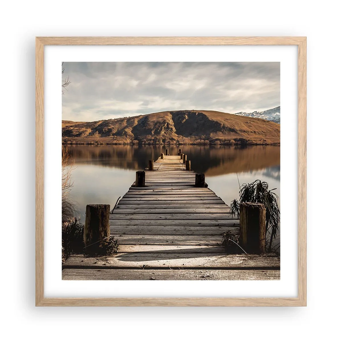 Poster in light oak frame - Landscape in Silence - 50x50 cm