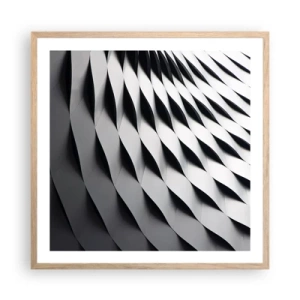 Poster in light oak frame - On the Surface of the Wave - 60x60 cm