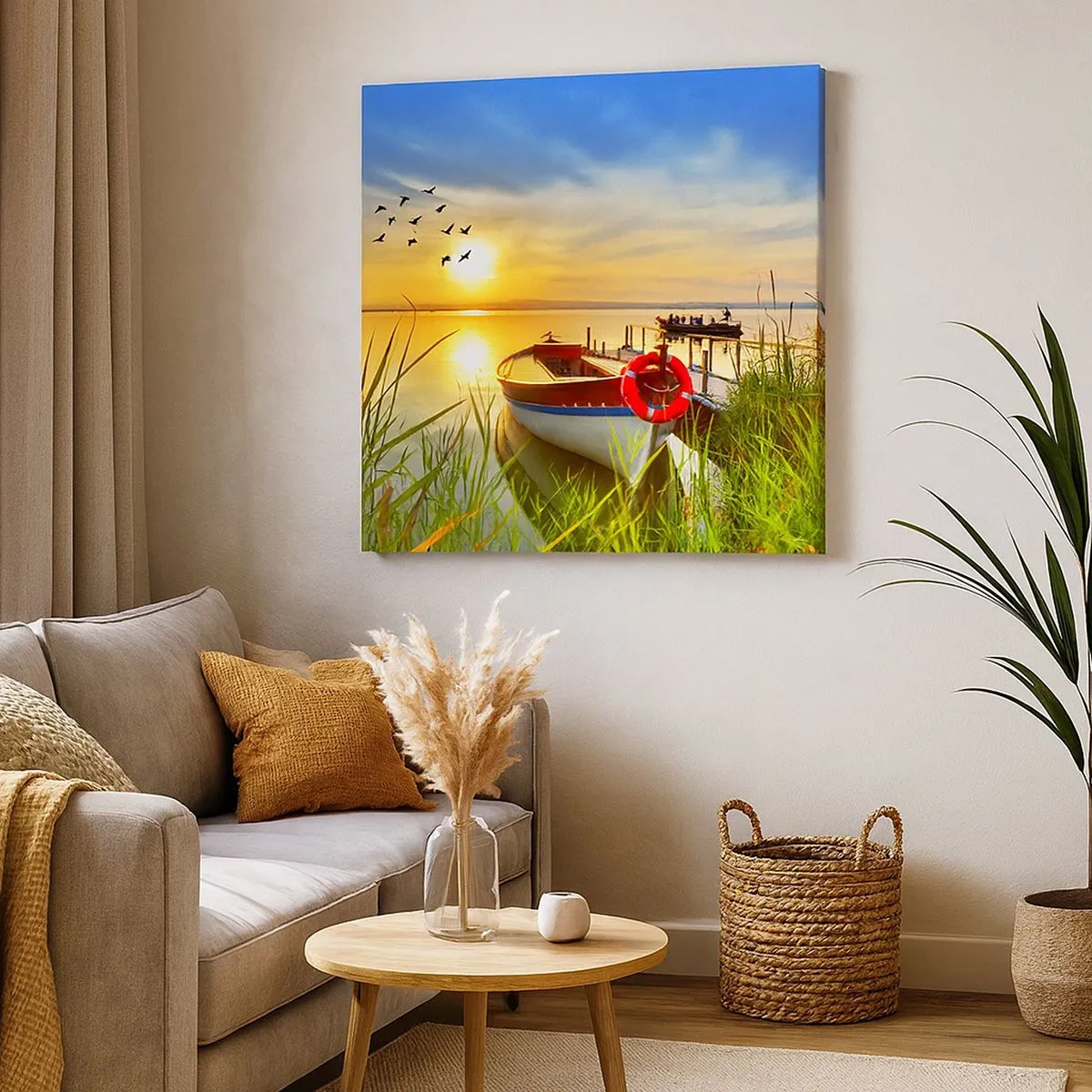 Canvas picture - Cormorants Are Flying Away - 30x30 cm