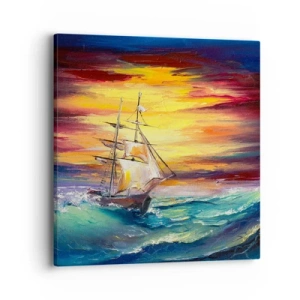 Canvas picture - Fearlessly towards the Waves  - 40x40 cm