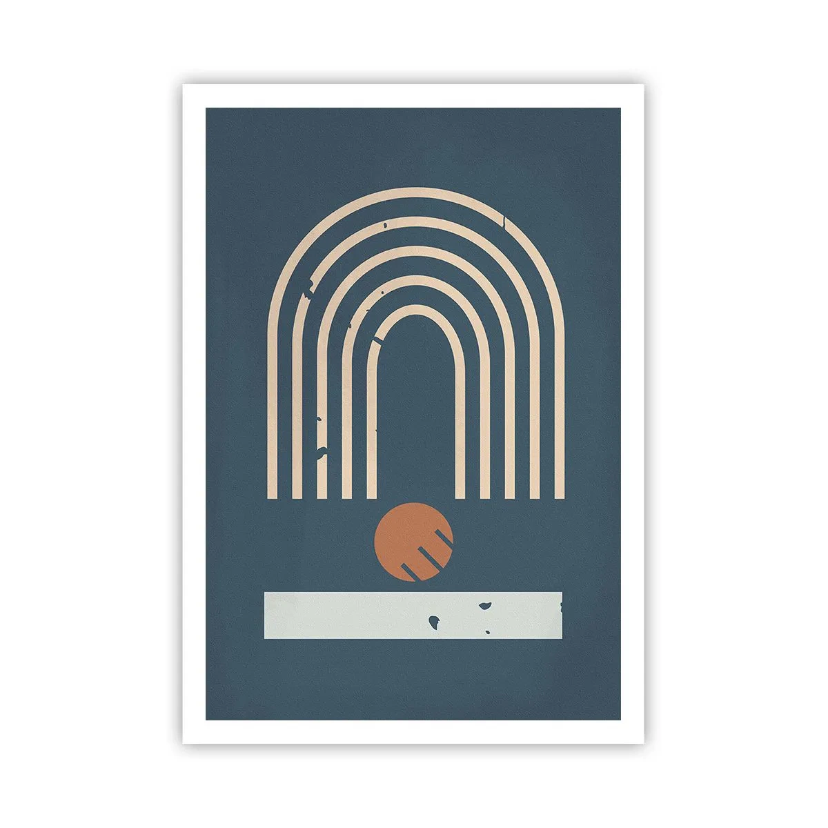 Poster - Geometry on Navy Blue - 70x100 cm