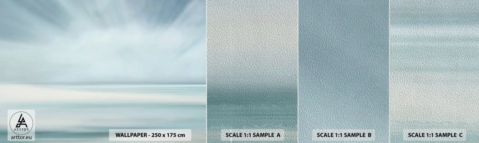 Photo Wallpaper Sample Premium Sand - Calm up to the Horizon - Bright, Piece, Sky - 100x30 cm