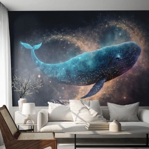 Self-Adhesive Photo Wallpaper Deluxe Sticker - Such World Exists... - Whale, Magic, Fantastic - 100x70 cm