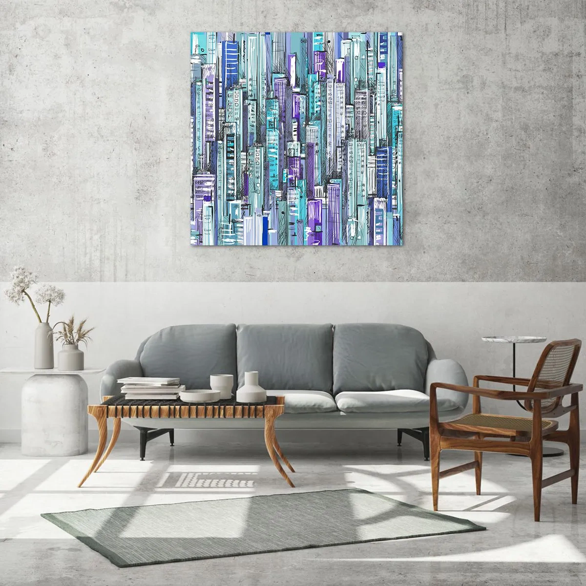 Glass picture - Blue as the Sky - 40x40 cm