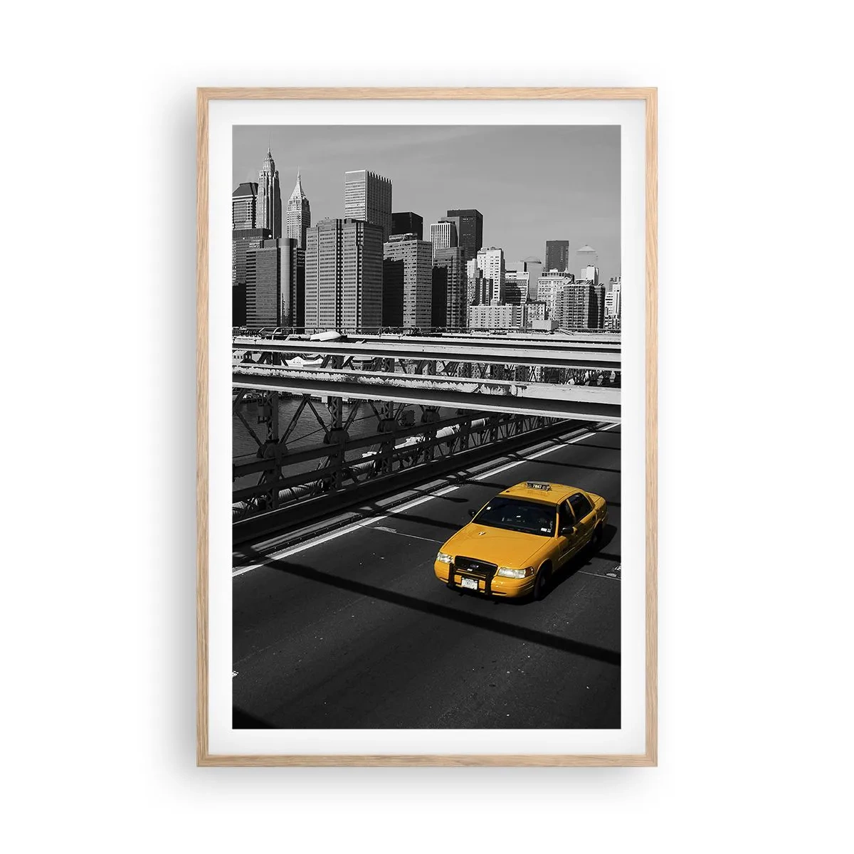 Poster in light oak frame - Colour of a Big City - 61x91 cm