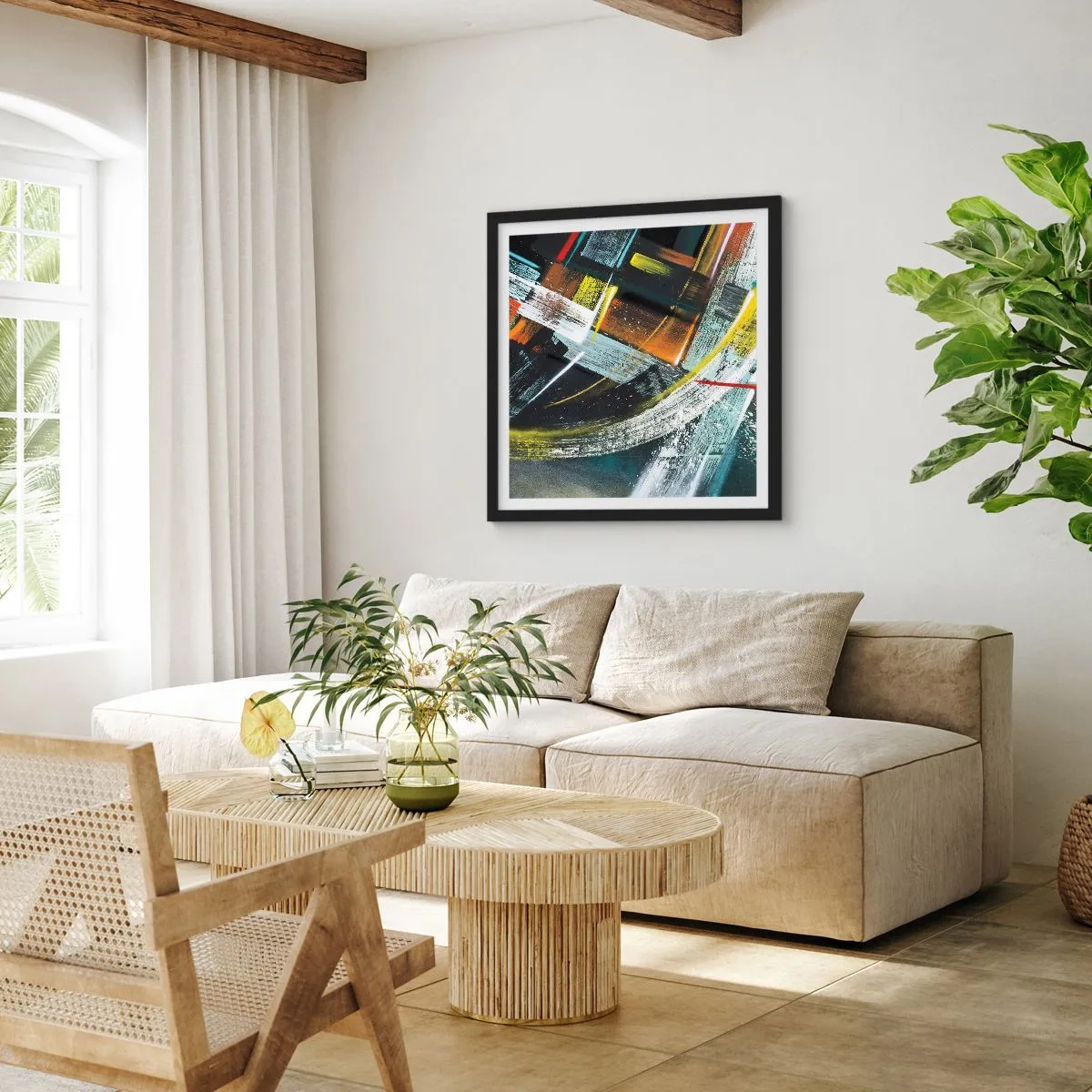 Poster in black frame - Energy of Movement - 60x60 cm