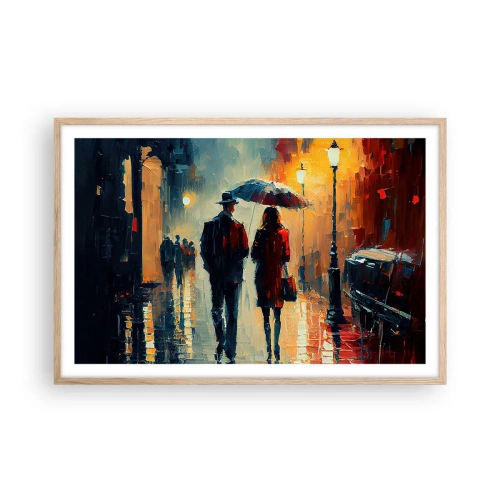 Poster in light oak frame - Urban Love Story - 91x61 cm