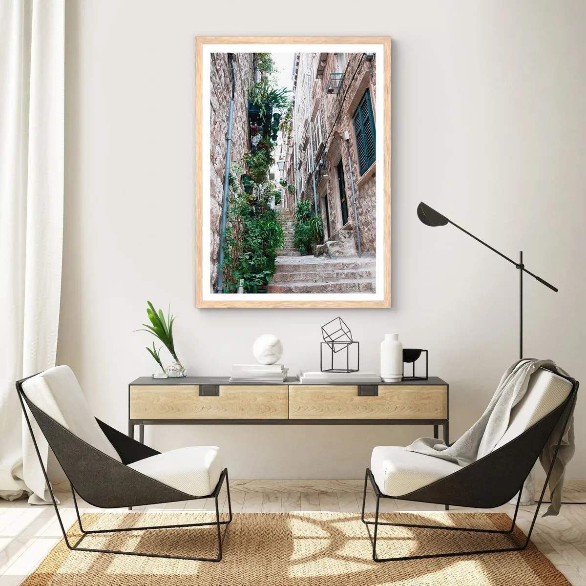 Poster in light oak frame - Charm of Old Town - 70x100 cm