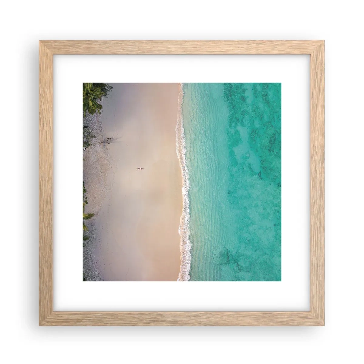 Poster in light oak frame - Paradise Beach - 30x30 cm