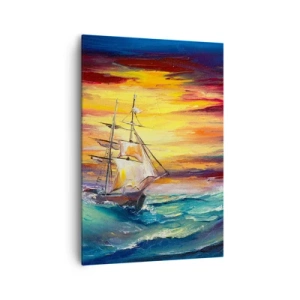 Canvas picture - Fearlessly towards the Waves  - 70x100 cm