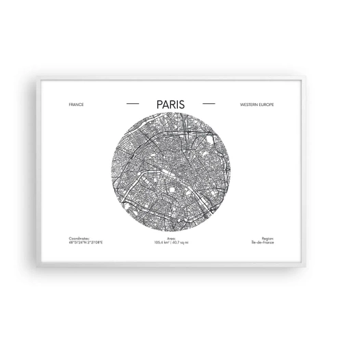 Poster in white frmae - Anatomy of Paris - 100x70 cm