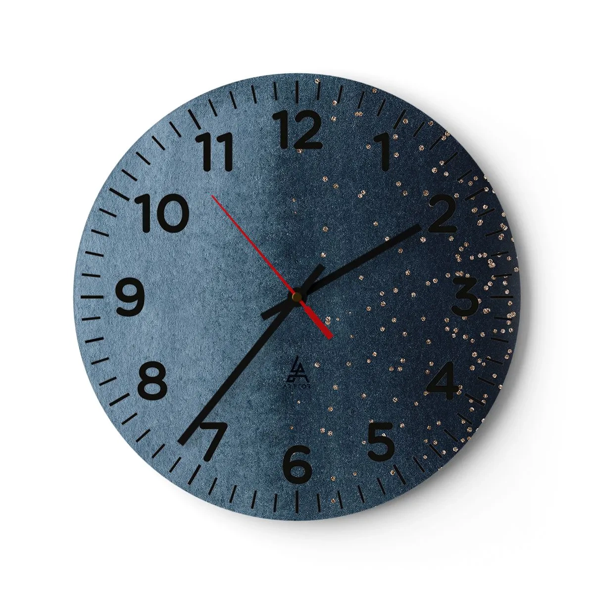 Wall clock - Clock on glass - Composition - Blue Phases - 40x40 cm
