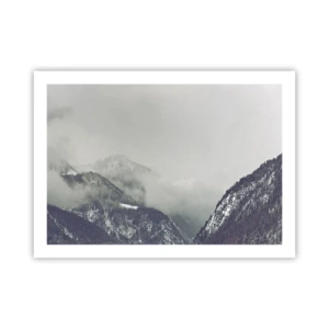 Poster - Foggy valley - 70x50 cm