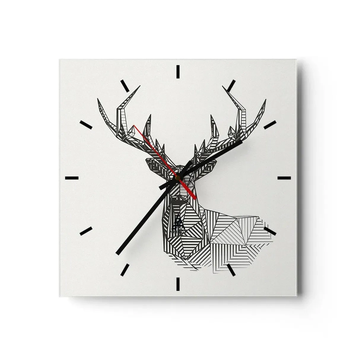 Wall clock - Clock on glass - Derr in Cubist Style - 40x40 cm