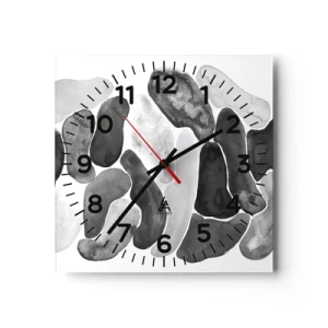 Wall clock - Clock on glass - Stone Abstract - 40x40 cm
