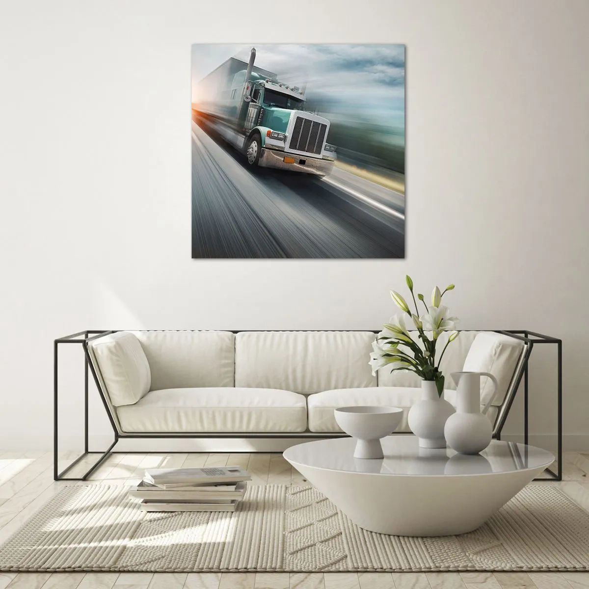 Glass picture - American Giant in the Rush - 40x40 cm