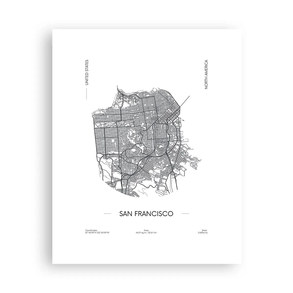 Poster - Anatomy of San Francisco - 40x50 cm