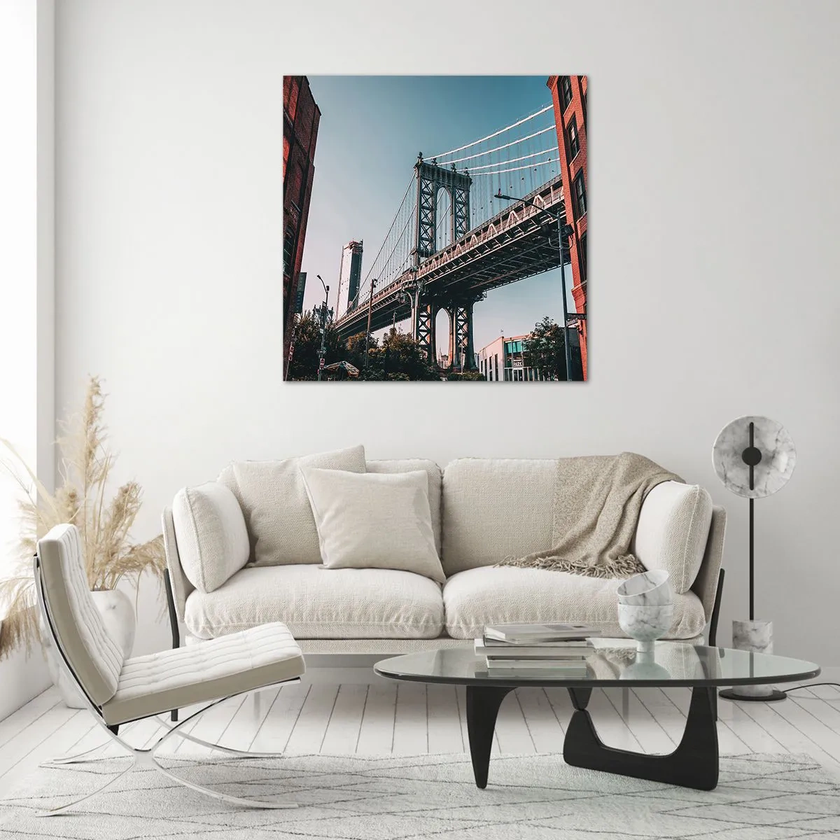 Glass picture - Over the City Waves - 50x50 cm