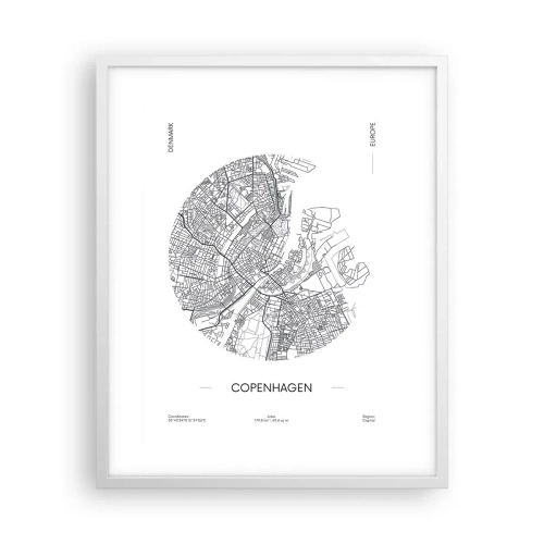 Poster in white frmae - Anatomy of Copenhagen - 40x50 cm