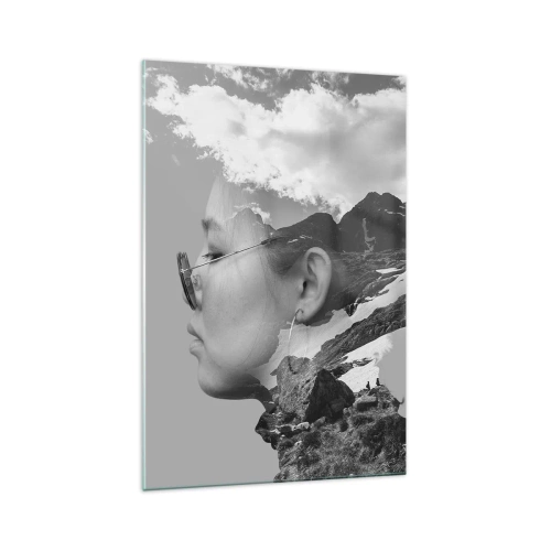Glass picture - Cloudy Portrait - 70x100 cm