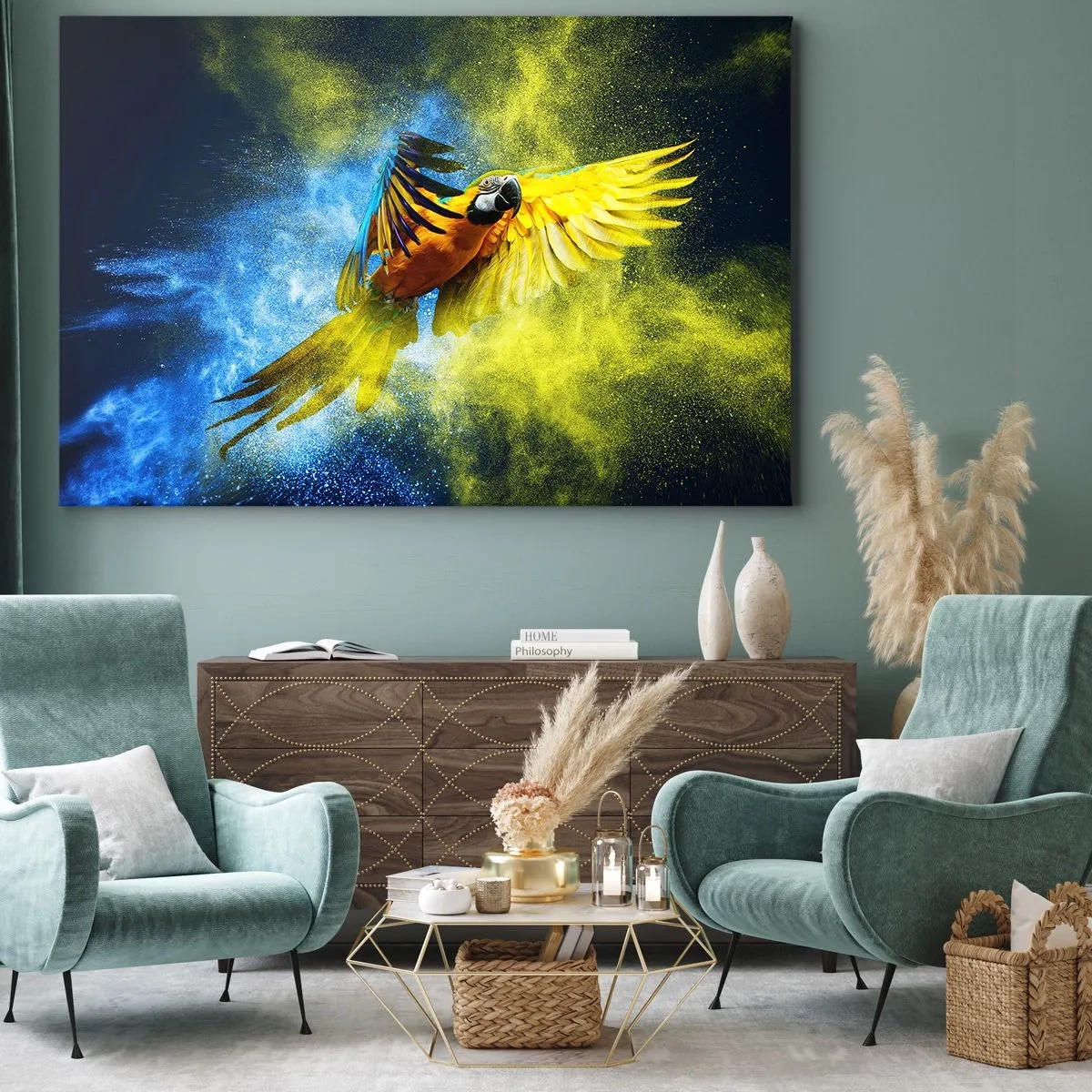 Canvas picture - In Blue and Gold Dust - 120x80 cm