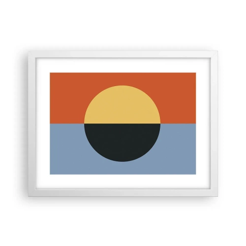 Poster in white frmae - Composition of Warm and Cool - 40x30 cm