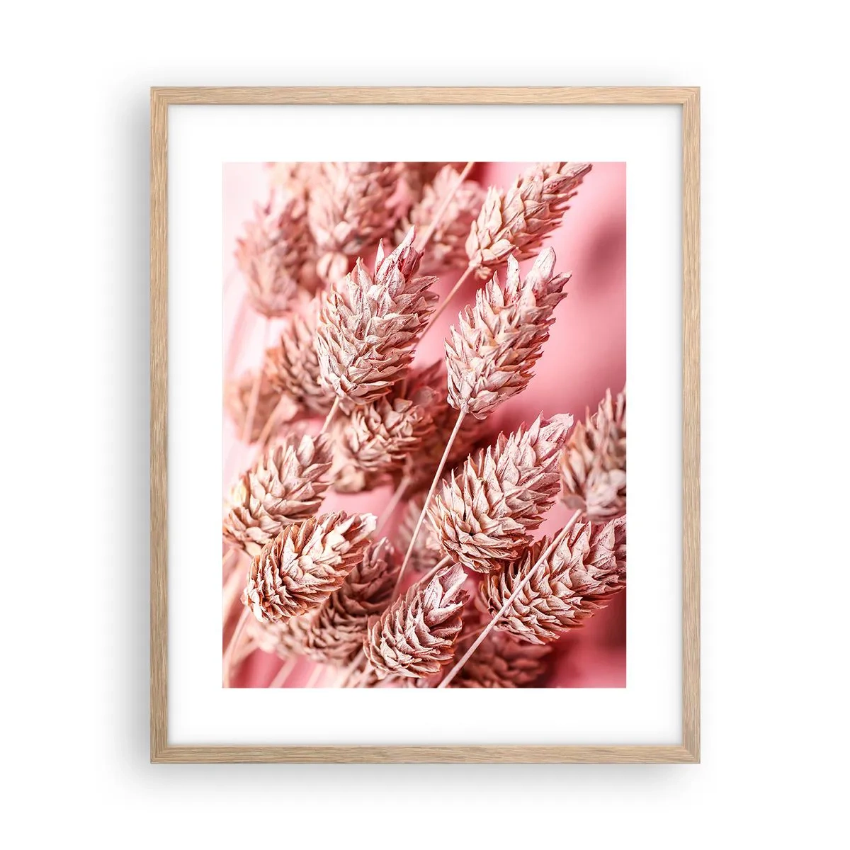 Poster in light oak frame - Flowery Cascade in Pink - 40x50 cm