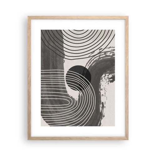 Poster in light oak frame - Oval Wins - 40x50 cm